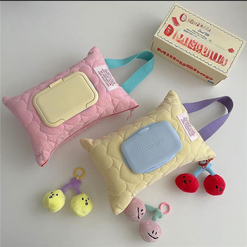 Macaron-Farben-Auto-Taschentuchbox, wasserdichte Taschentuch-Abdeckung, Kinderwagen-Taschentuch-Hängetasche