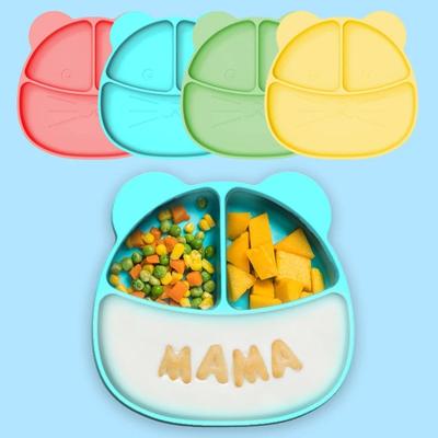 Cartoon Löwe Baby geteilt Saugnapf Lebensmittelqualität Silikon Abendessen Fütterung Teller Kinder Teller Schüssel