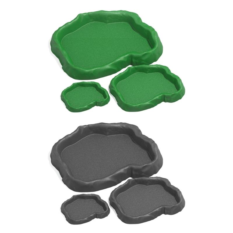 3in1 MultiFunctional Plastic Reptiles Food Water Feeder Bowl Bath Bowl For Amphibians Feeding Bathing And Watering Supply