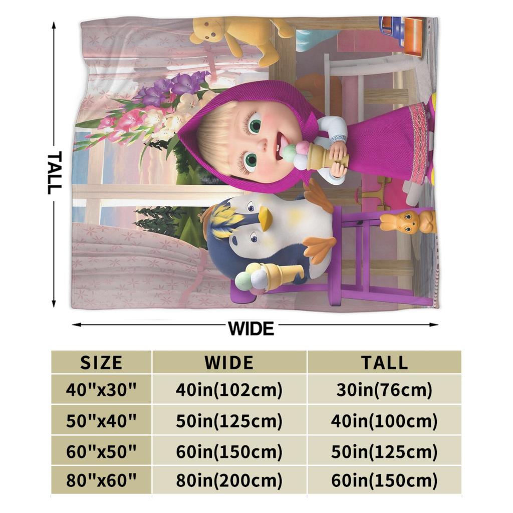Coperta M-Masha e Orso Morbida Novità Peluche Biancheria da Letto Plaid Per Bambine Bambini Esterno Flanella Copriletto Coperta da Letto