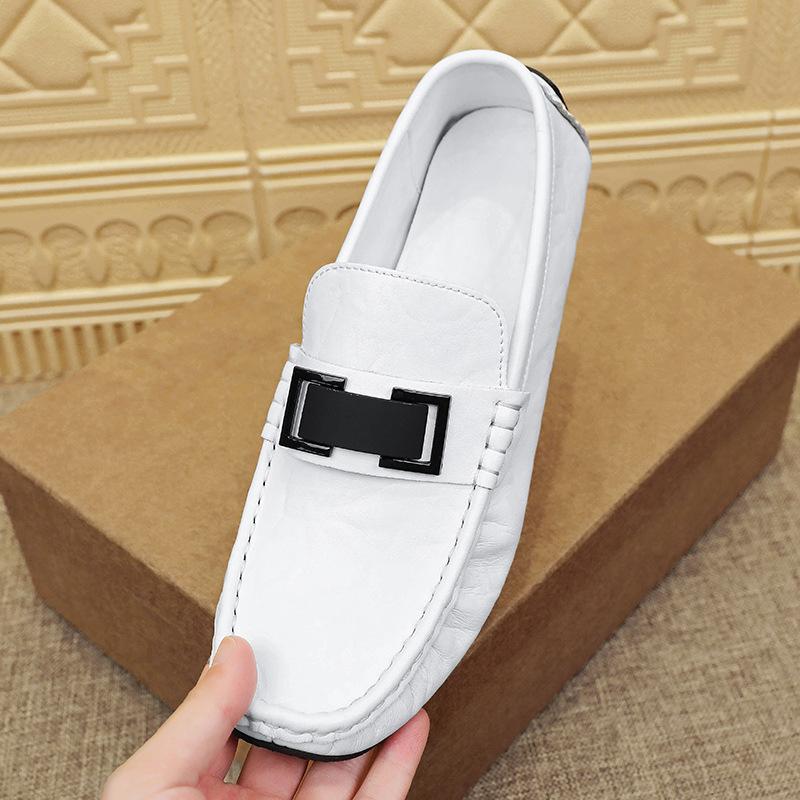 2025 Spring New Leather Doudou Shoes Trendy Casual Leather Shoes British One-pedal Driving Trendy Shoes Large Size Men's Shoes