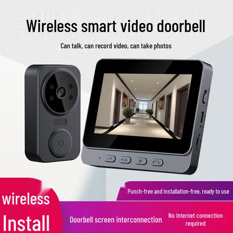 Punch-Free HD Infrared Night Vision Doorbell Camera with Anti-Theft Features for Home Video Monitoring
