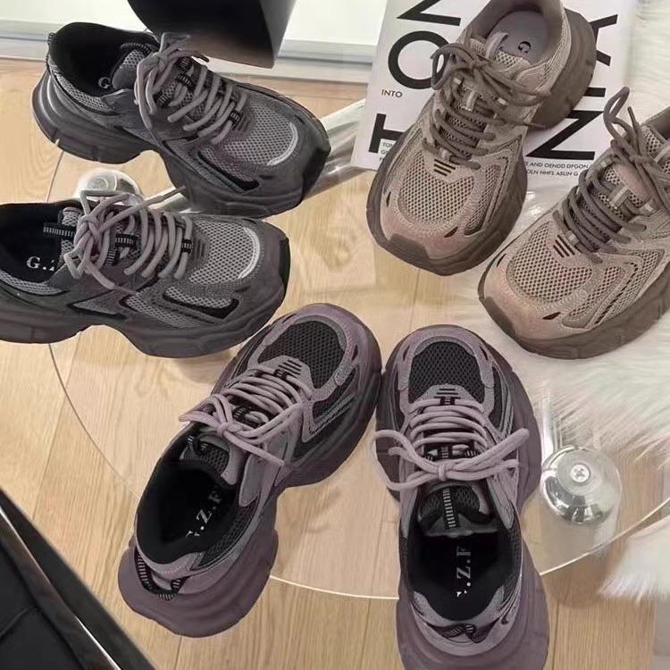 2024 Spring and Autumn New Fashion ins Tide Daddy Shoes Women's Two Cotton Lightweight Running Shoes Casual Sneakers Women's