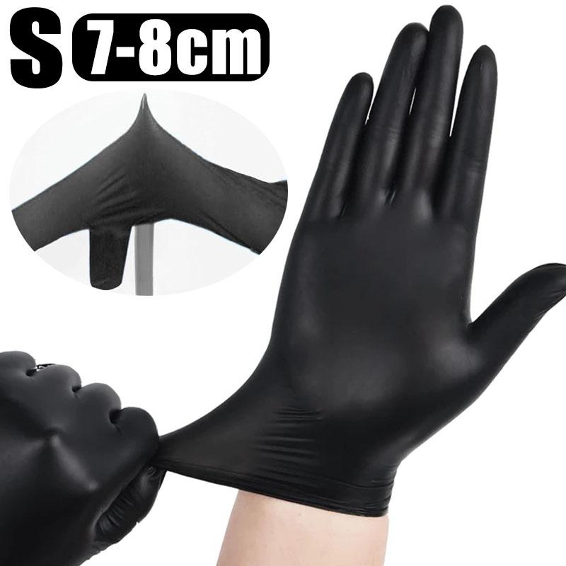 2/100PCS Disposable Black Nitrile Gloves Latex Free Waterproof Durable Suitable for Kitchen Food Processing Beauty SalonFamily