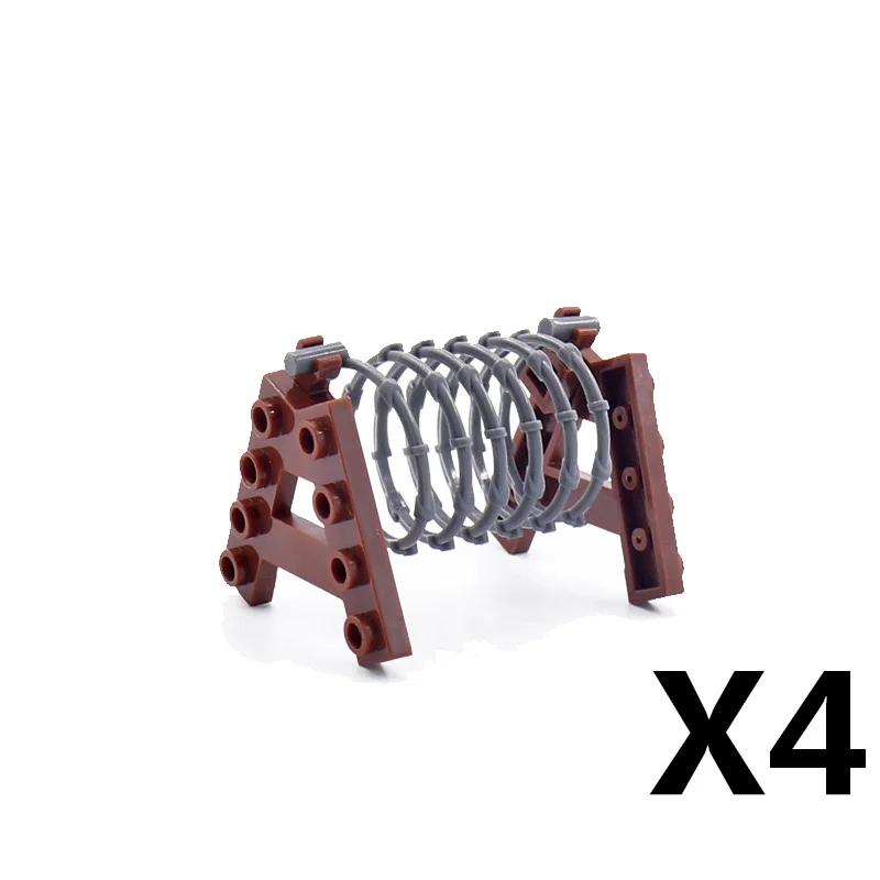 Militär Szene MOC Bausteine Spielzeug Zubehör Soldat Figur Stacheldraht Sandsack Zelt Medizinische Box Kette 30104 Straßensperre K042