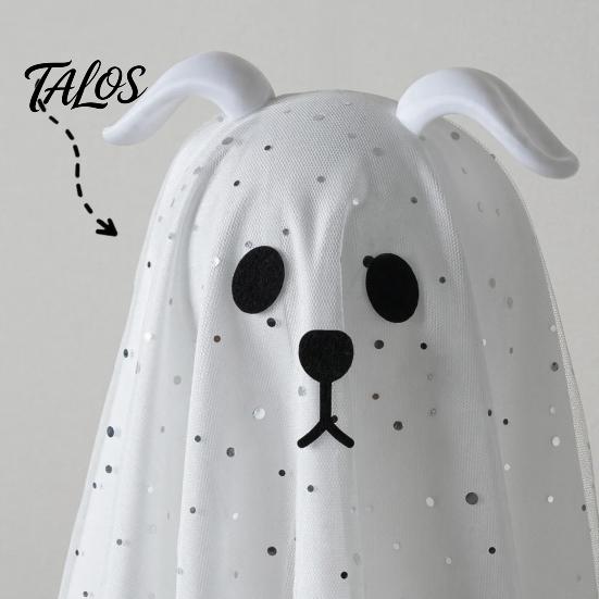 Playful Ghost for Indoor Parties 3 Pcs Lighted Dog Hanging Ornaments, Spooky Halloween Outdoor Flying Yard Ornaments Gauze with LED Light Tree