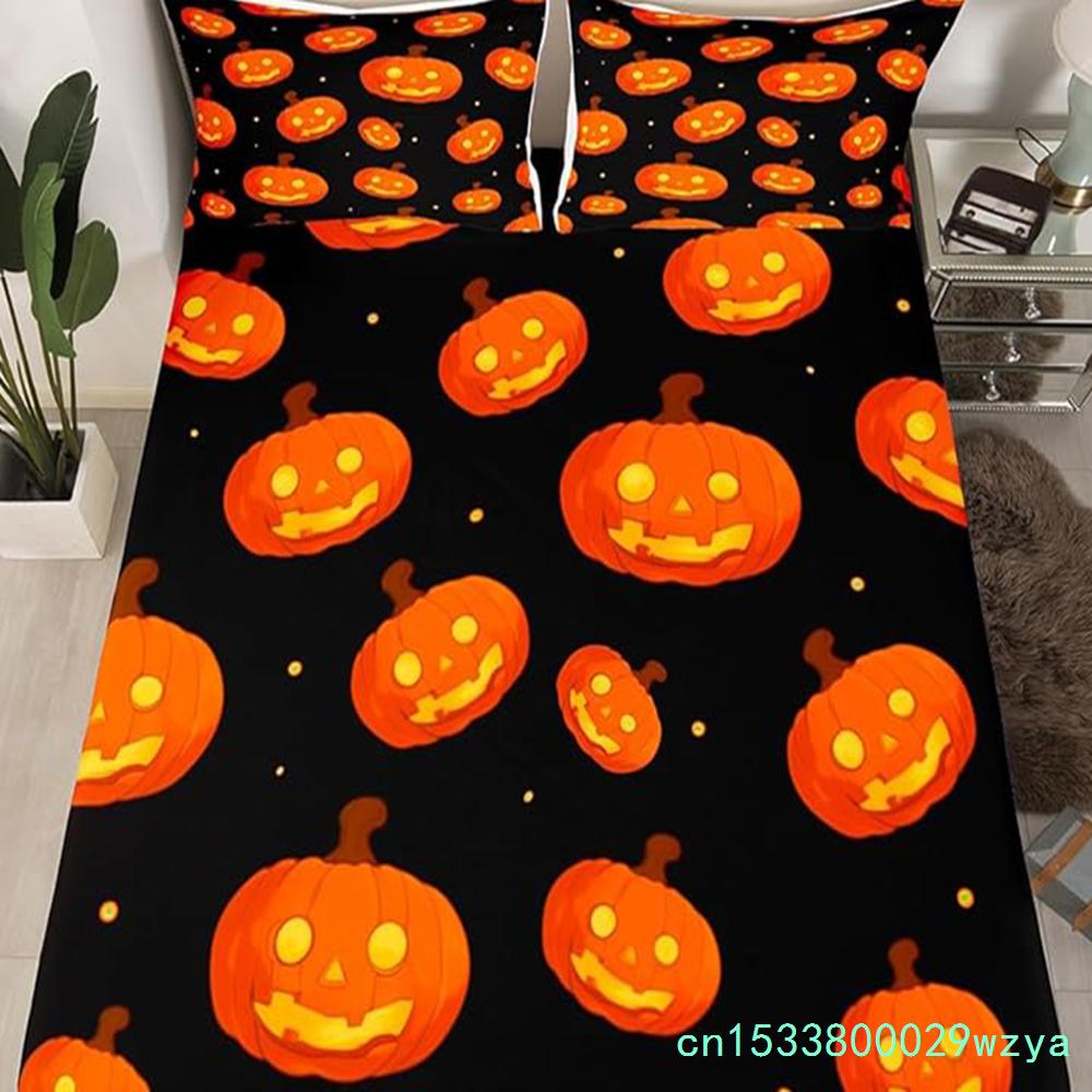 Cute Ghost Bedding Set For Boys, Girls, Teenagers, Bats, Pumpkin Lanterns, Halloween