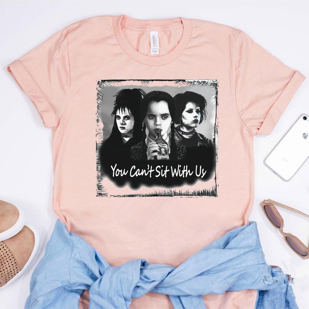 2025 You Cant Sit with Us Tshirt Lydia Deetz Wednesday and Nancy Tshirt Halloween Mean Girls Tee Cool witch Hipster Tops