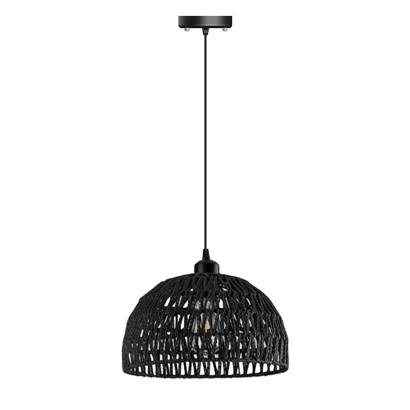 Handwoven Rattan Chandelier Bohemian Globe Pendant Light for Living Room Bedroom Porch Nordic Woven LED Lighting