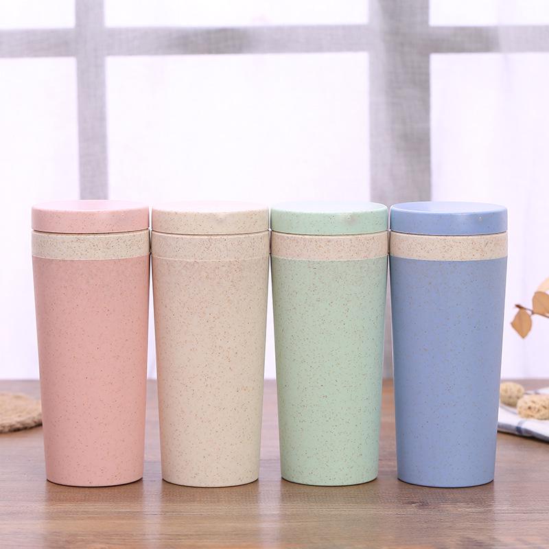 Eco-Friendly Wheat Straw Aroma Cup - Double-Layer Portable Promotional Gift Cup