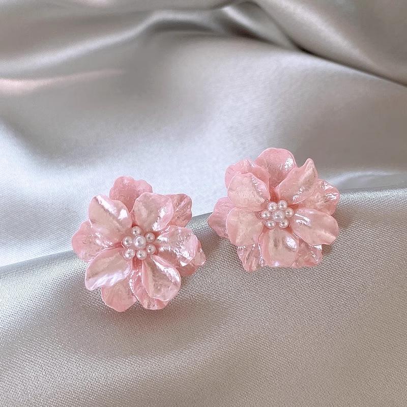 High-End 925 Silver Camellia Stud Earrings - Limited Edition Retro Style French Ear Clips