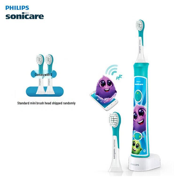 Philips Kids' Bluetooth Electric Toothbrush with 2 Mini Brush Heads CN Plug (adapter Included)