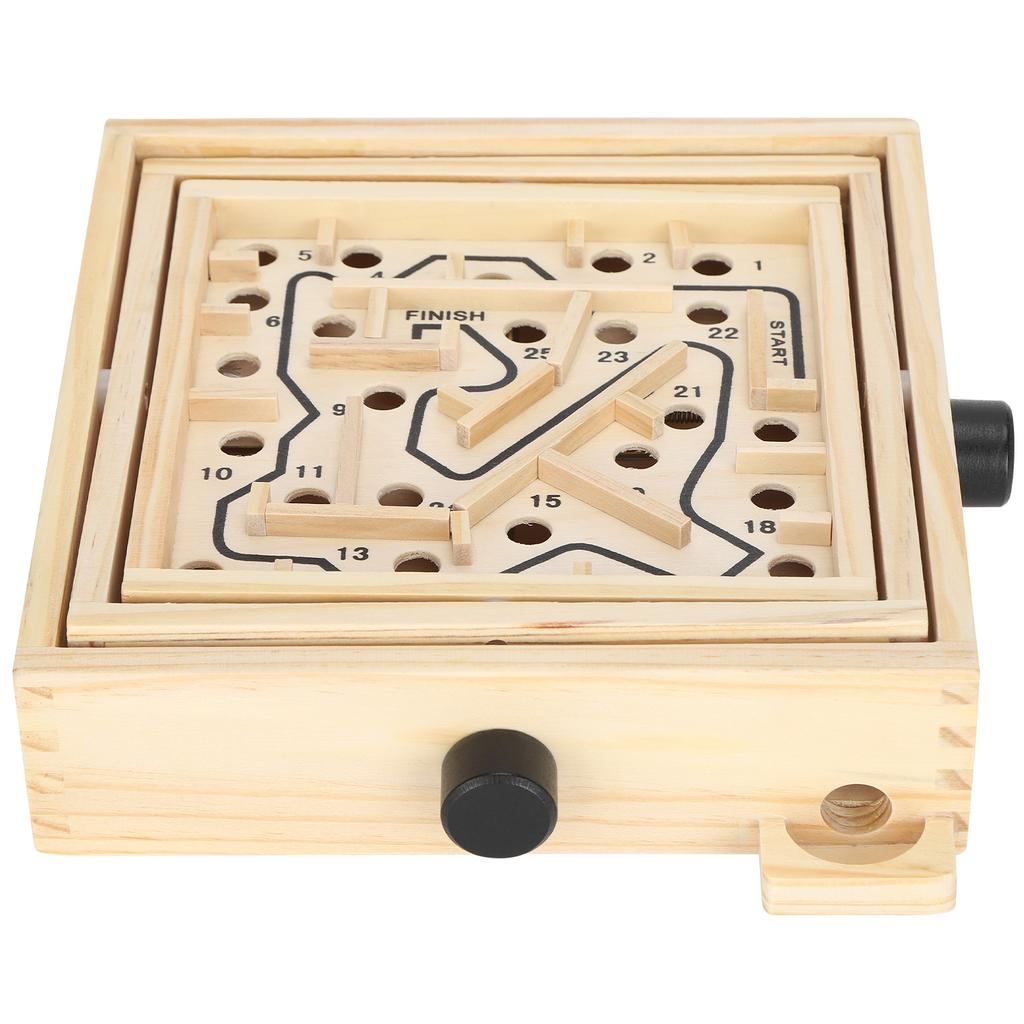 Wooden Maze Game Labyrinth Board Track Ball Puzzle Gaming Educational Toy