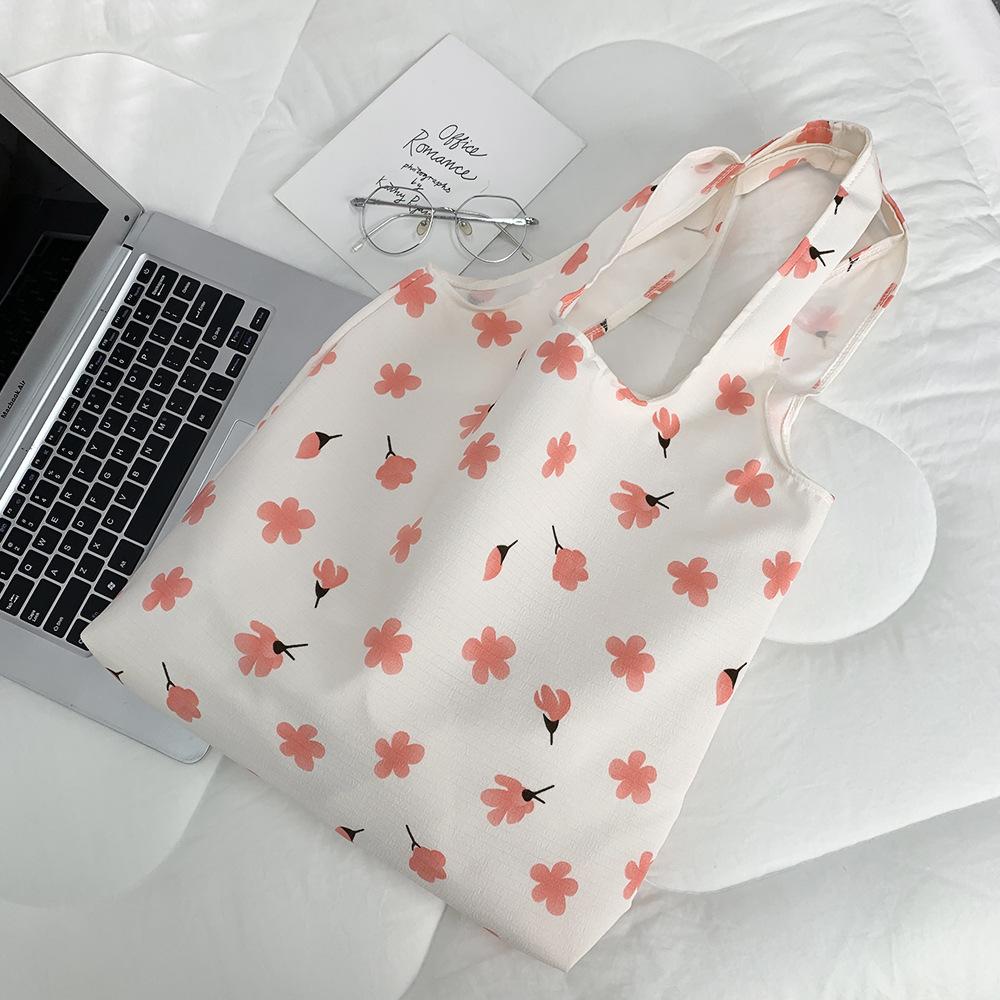 Spring & Summer Floral Canvas Tote - Large Capacity Shoulder Handbag for Women & Students