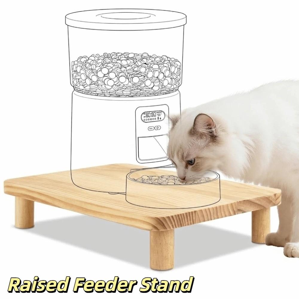 Non-slip Cat Food Dining Table Rack Wooden Raised Cat Bowl Stand Pet Feeder Stand  Home Use