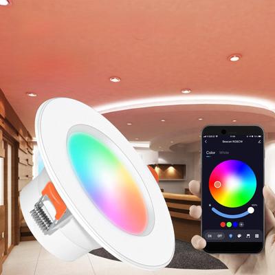 Tuya Bluetooth Smart Downlight mit Alexa- und Google-Sprachsteuerung, Vollfarbdimmung RGBCW, 5er-Set.