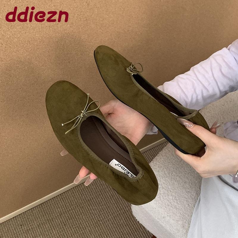 Fashion Fashion Butterfly-Knot Women Ballet Flats Dance Shoes With Height Increasing Female Shallow Footwear Ladies Flats Slip On Shoes