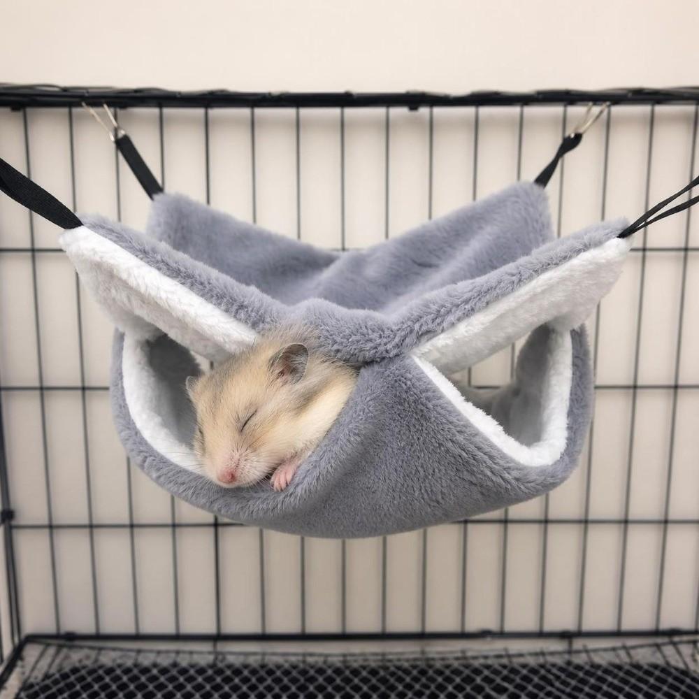 Warm Small Animal Sleeping Bag Winter Plush Nest Bed Cozy Hanging Pet Hammock for Hamster