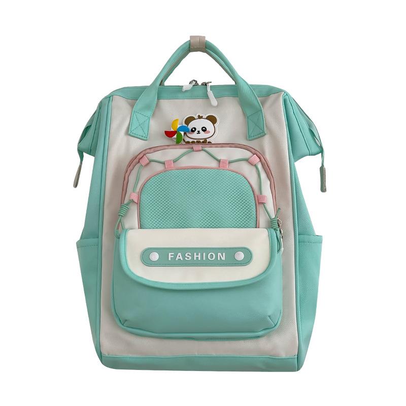 

Корейская версия нишевого контрастного цвета милый рюкзак для женщин, новый студенческий, большой вместимости, повседневный рюкзак, легкий дорожный двойной рюкзак