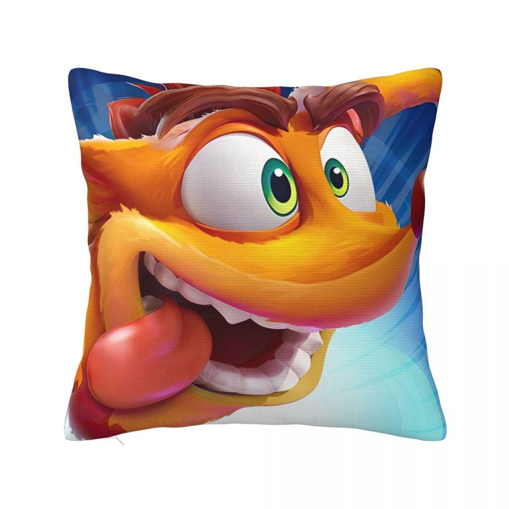 Crashs Bandicoots Cartoon Pillow Covers Merchandise Soft Cushion Cover Decoration Video Game Pillow Case Home Multiple Sizes