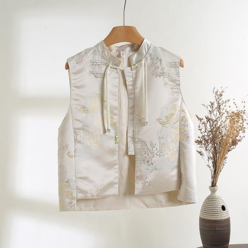Early Spring Good Quality Button Vintage Embroidered Top Vest Women's Small Top