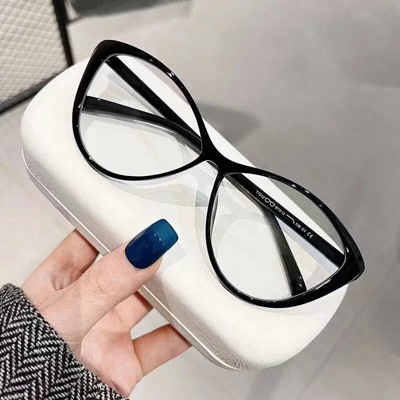 Fashion New Finished Myopia Glasses Vintage Cat Eye Blue Light Blocking Eyewear Men Women Luxury Minus Diopter Eyeglasses