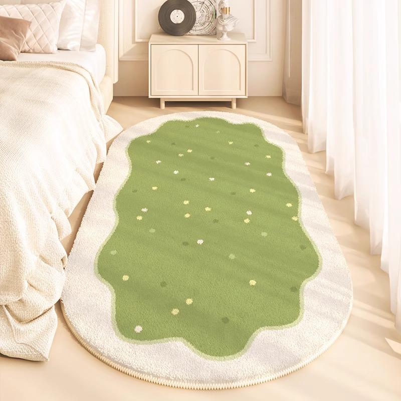 Korean Runner Rug Modern Simple Fluffy Bedside Carpet Fashion Light Luxury Ins Cream Style Home Decoration Sofa Mats  Alfombra