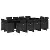 VidaXL Ensemble à manger de jardin 13 pcs coussins noir résine tressée 3277806
