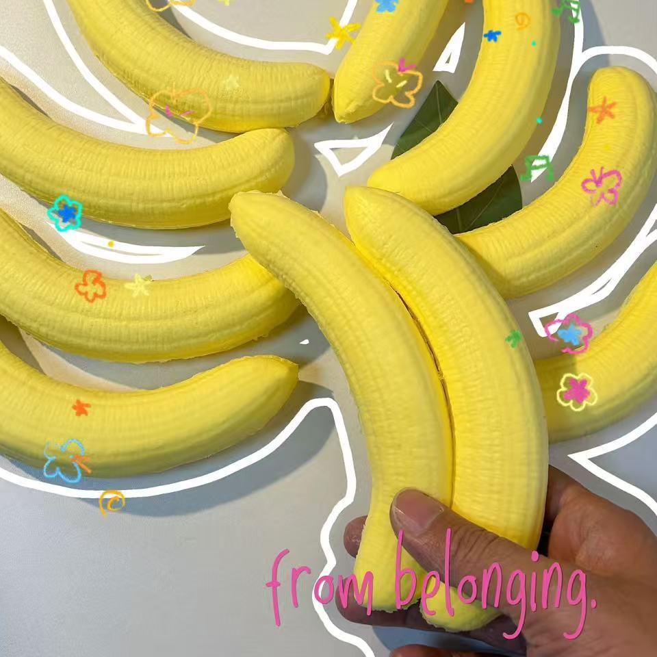 Kawaii Soft Squishy Yellow Banana Toy Slow Rising Rebound Squeeze Anti-Stress Hand Relaxation Gift Toy