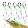 5Pcs Sharp Barbed Luminous Live Shrimp Hooks Anti-entanglement Fishing Hooks String Hook  for Shrimp