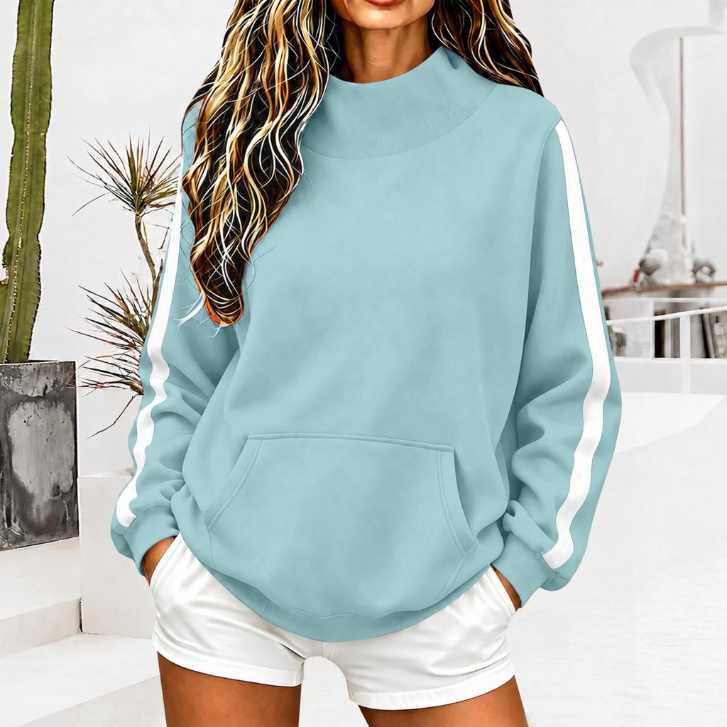 Women's Fashion V-Neck Long Sleeve Sweatshirt Casual Top