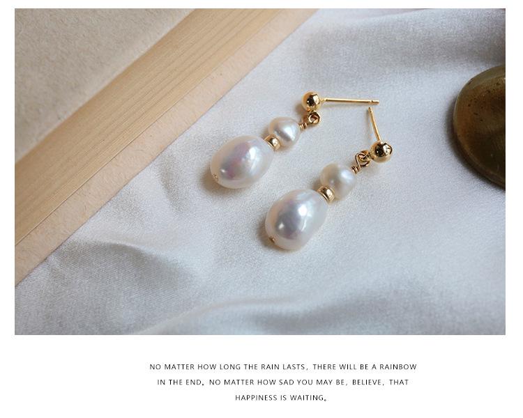Baroque Freshwater Pearl Tassel Ear Clips for Non-Pierced Ears - Cold Style Fashion Earrings