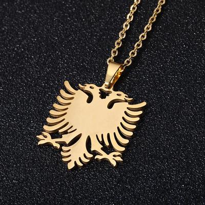 Collana con Ciondolo Aquila Albanese - Gioielli Unisex in Acciaio Inossidabile