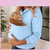 Kapuzenpullover für Damen mit großer Tasche Baumwollähnlicher Stoff Winter Lässiger Stil