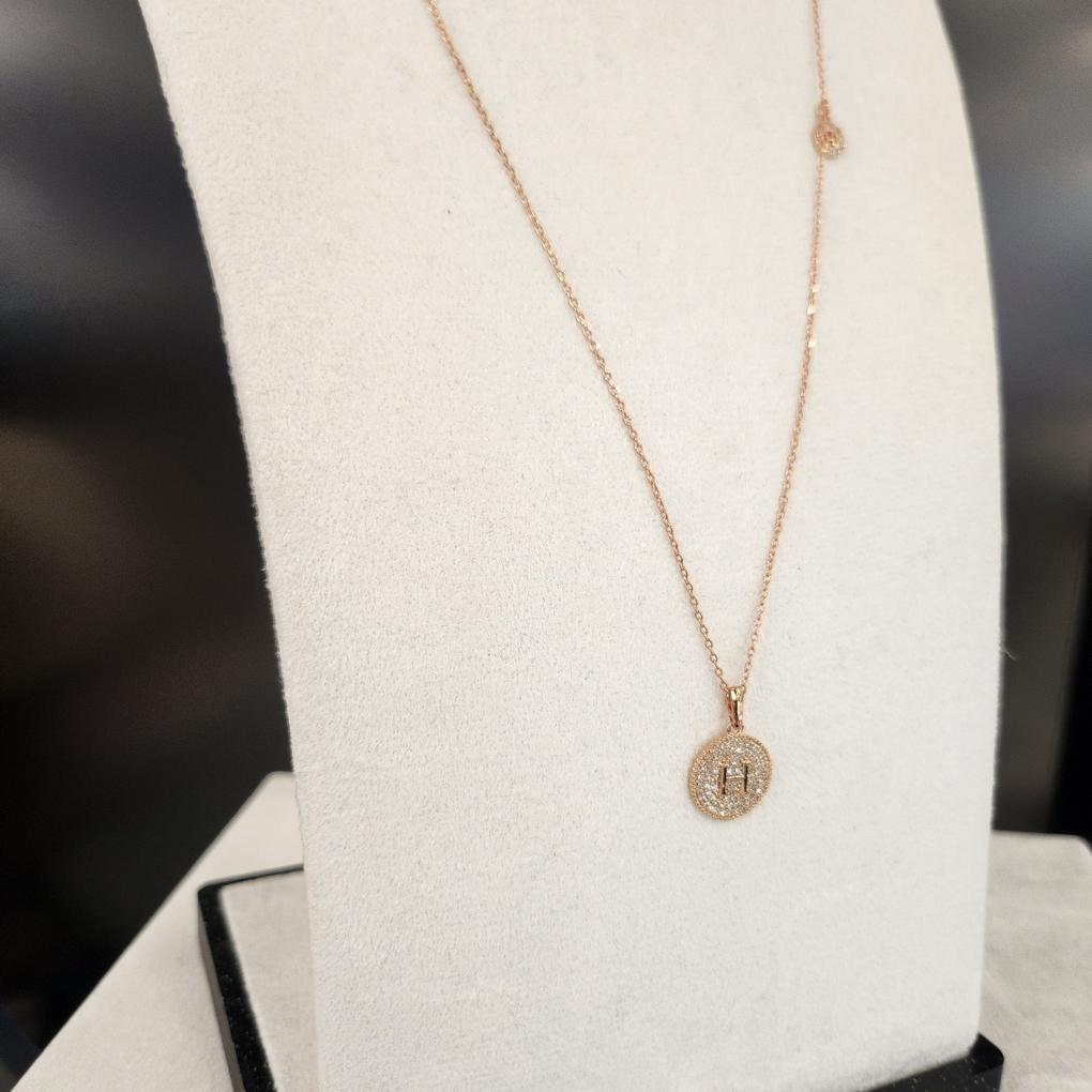 Atria H Simple Long N Pink Plated Necklace QUNNEDG0003FRF