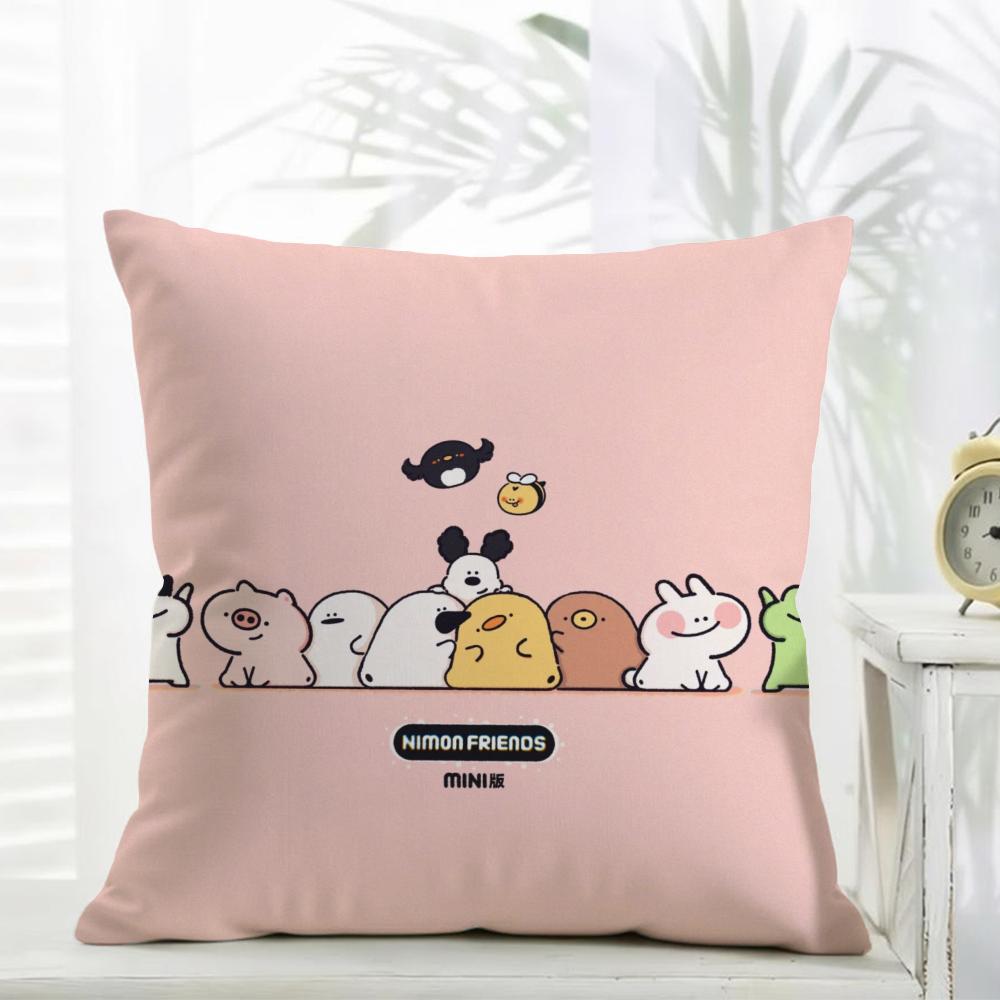 Cute IP Portrait Cushion Cover Comfort Daily Washable Linen Soft for Sofa Bed Home Room Decor