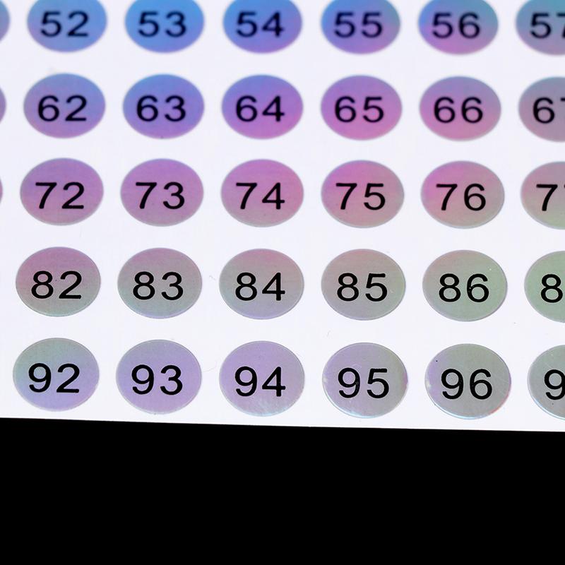 1–500 Laser-Nummern-Etikettenaufkleber, Bastel-Nagellack-Lippenstift-Farbetiketten-Aufkleber