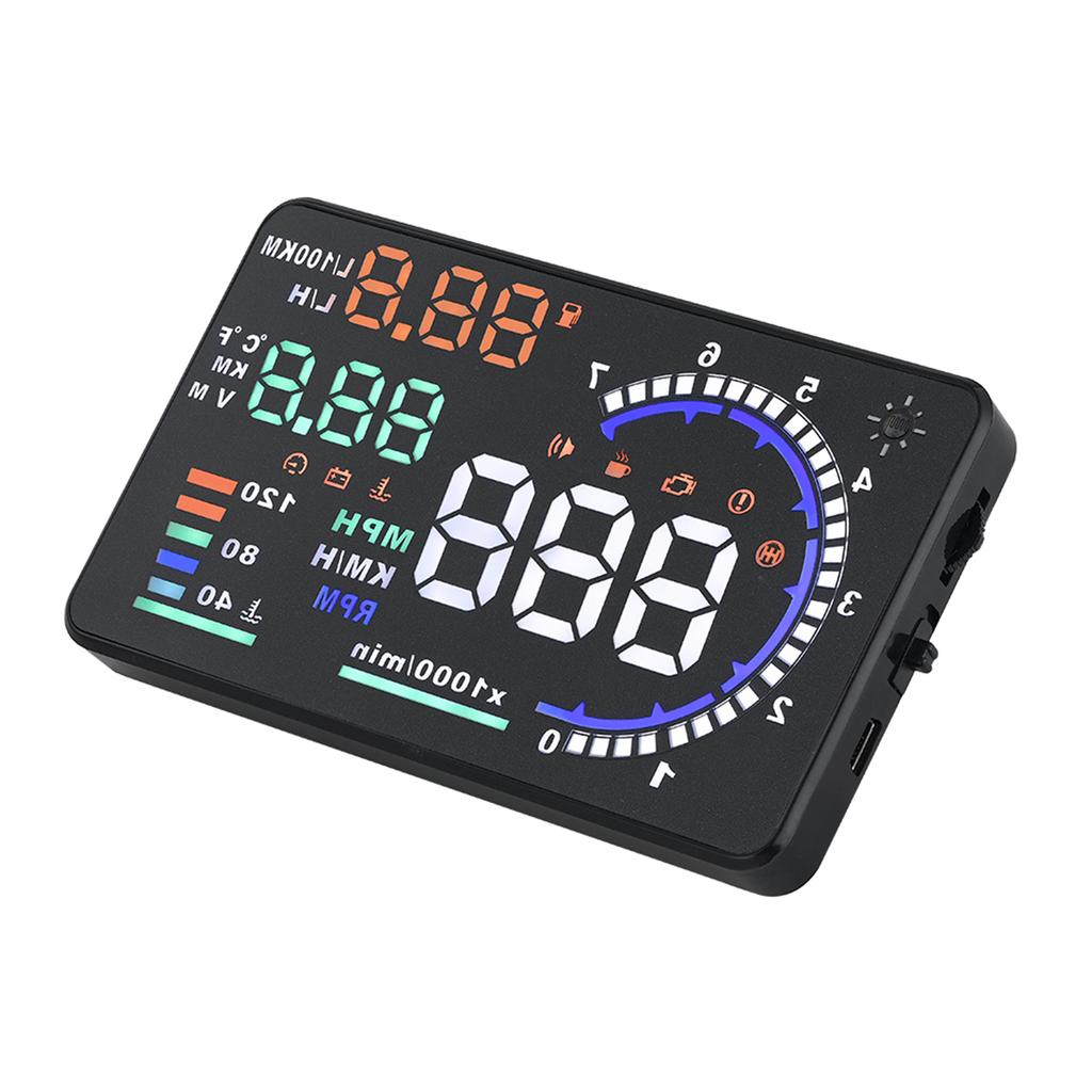 A8 5.5   OBD II Car HUD Display Auto Windshied Reflective Screen Speed Display