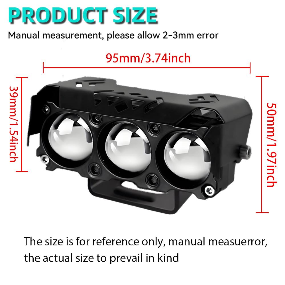 LED Motosiklet Spotu Çalışma Lambaları Çift Renkli Yüksek/Düşük Işın Sis Lambası Arabalar, SUV'lar, UTV'ler, Kamyonlar İçin, 12V, Mini Lens, Sürüş Işığı