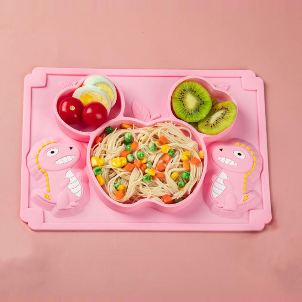 Cute Dinosaur Plates Baby Utensils Silicone Plate Silicone Baby Plates