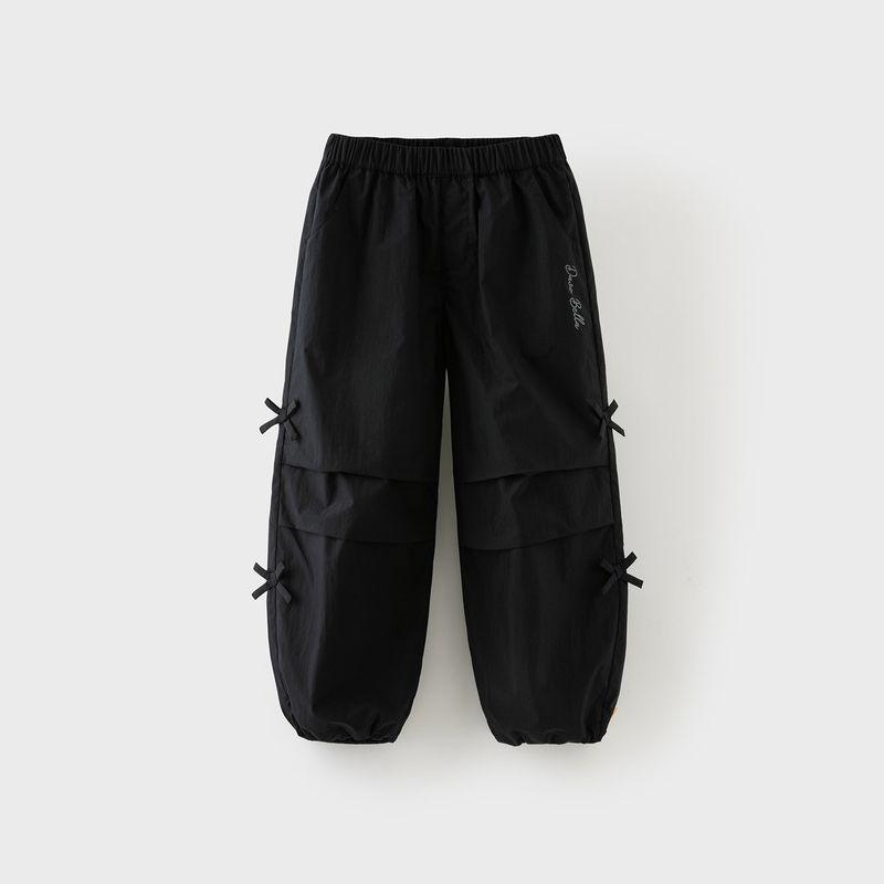 David Bella Children s Pants 2026 New Girls  Parachute Pants Boys  Cargo Pants Spring Casual Pants for Older Children Black Agate [Spot] 130