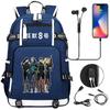 Kaiju No. 8 Printed USB Port Backpack Youth Student School Bag Large Capacity Travel Daypack
