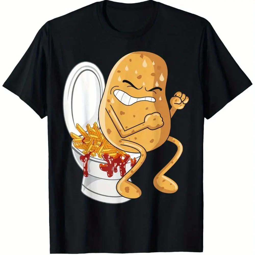 

Women s T-shirts, Fun Potato Chip Pattern T-shirts, Soft and Breathable Women s Short-sleeved Round Neck Casual Shirts Graphic XL