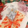 16.5in Navidad Christmas Tree Decoration Artificial Glitter Stems Xmas Tree Hanging with Flower Wreath Gift New Year Home Decor