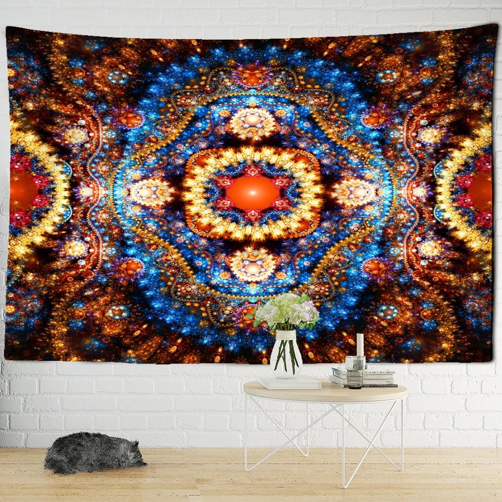 India Mandala Tapestry Wall Hanging Boho Decor Wall Cloth Tapestries Psychedelic Hippie Night Moon Tapestry Mandala Wall Carpet
