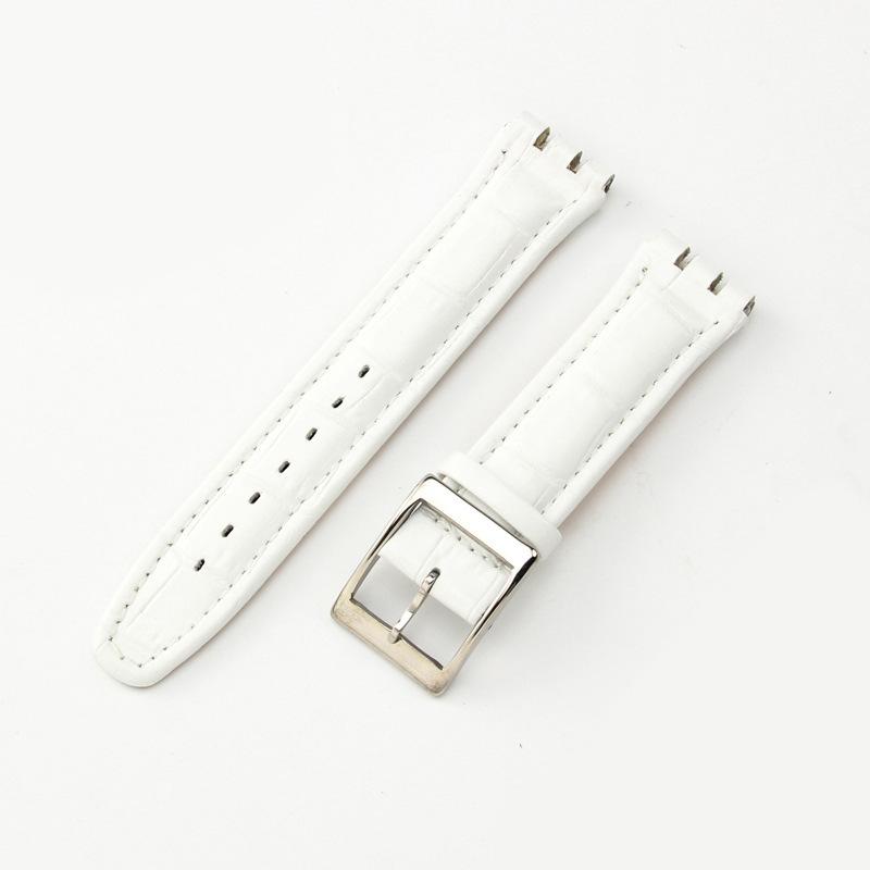17mm 19mm Äkta Läder Klockarmband för Swatch YCS YAS YGS Armband Spänne Armband Män Sport Vattentätt Klockarmband