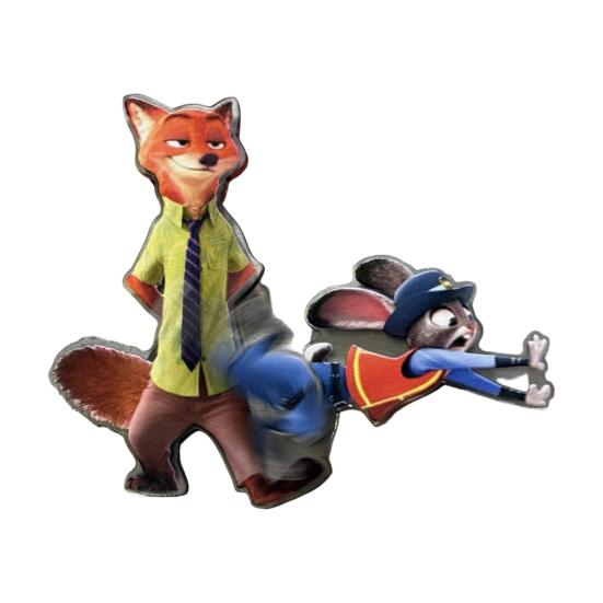 Drehbarer Fuchs Hase Kühlschrankmagnet Acryl Cartoon Filmfigur Tier Kühlschrankmagnet Heim Büro Küchendekoration Filmfans Geschenk