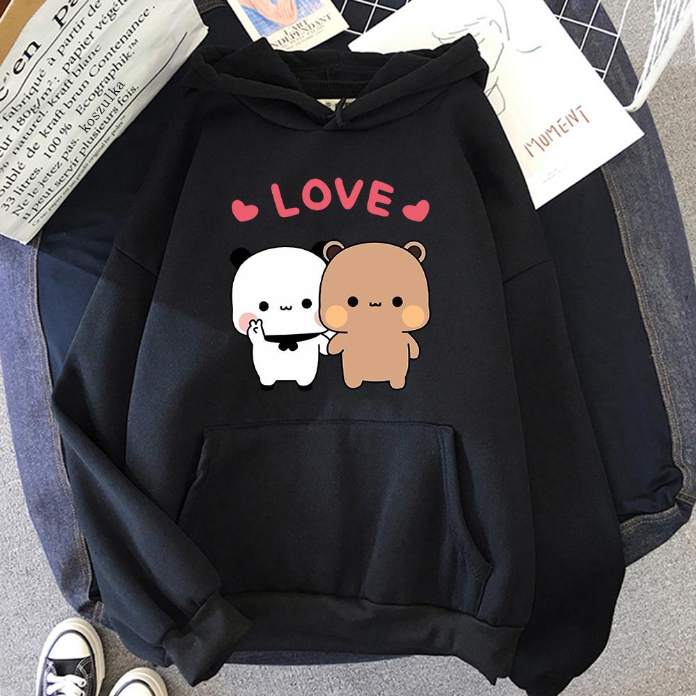 Kawaii Printed Sweatshirt For Men Women Couple Sweatshirt Warm Pullover Plus Size Harajuku Bubu And Dudu Loose Classic Simple