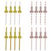 No Brand Paper Drinking Straws With Gold Stripes For Party Bar Decor