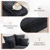 Oversized Chaise Lounge Chair Upholstered Cozy Corduroy Sleeper Sofa Bed Wide Armrests High-Density Foam No